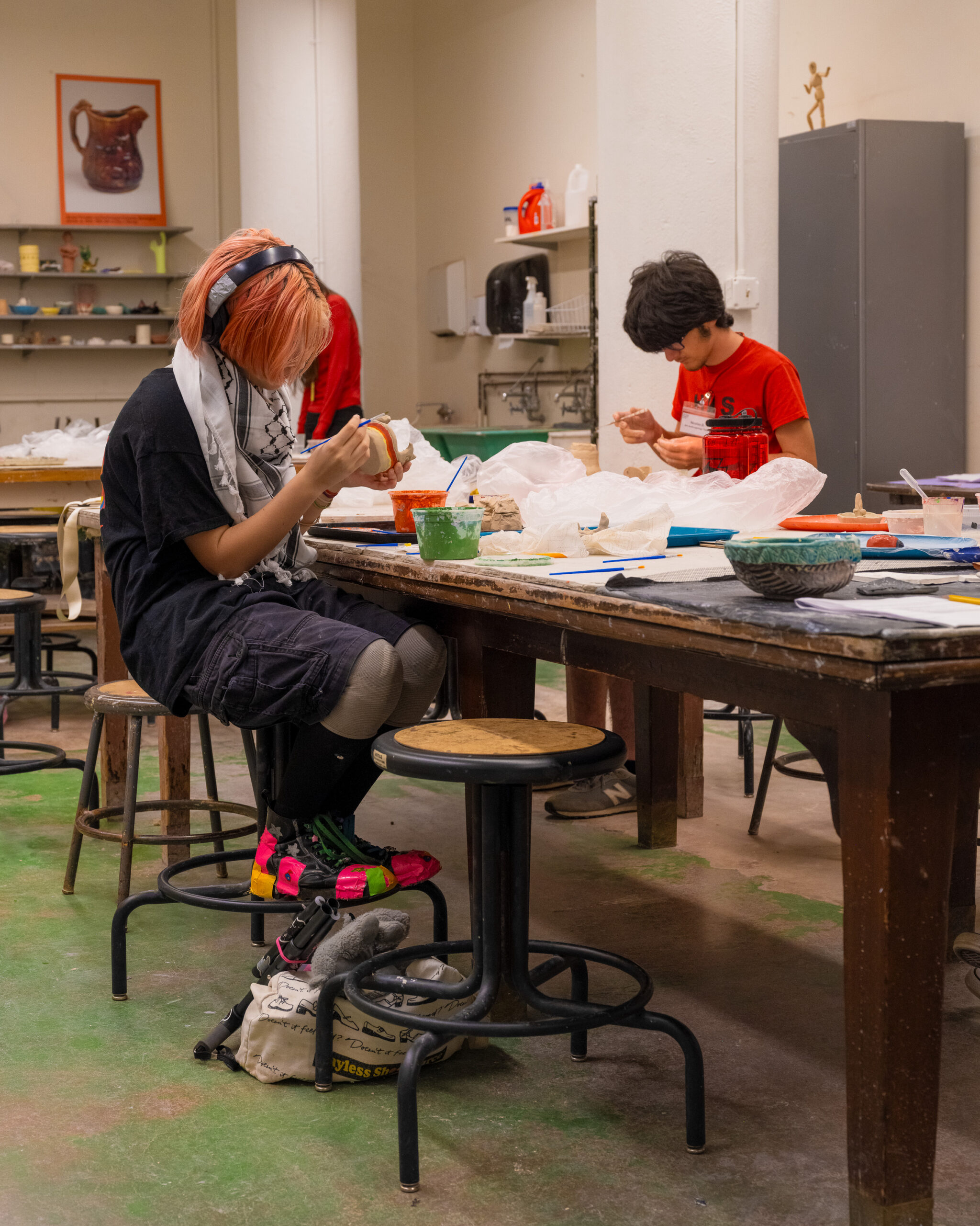 Teens working on cermaics