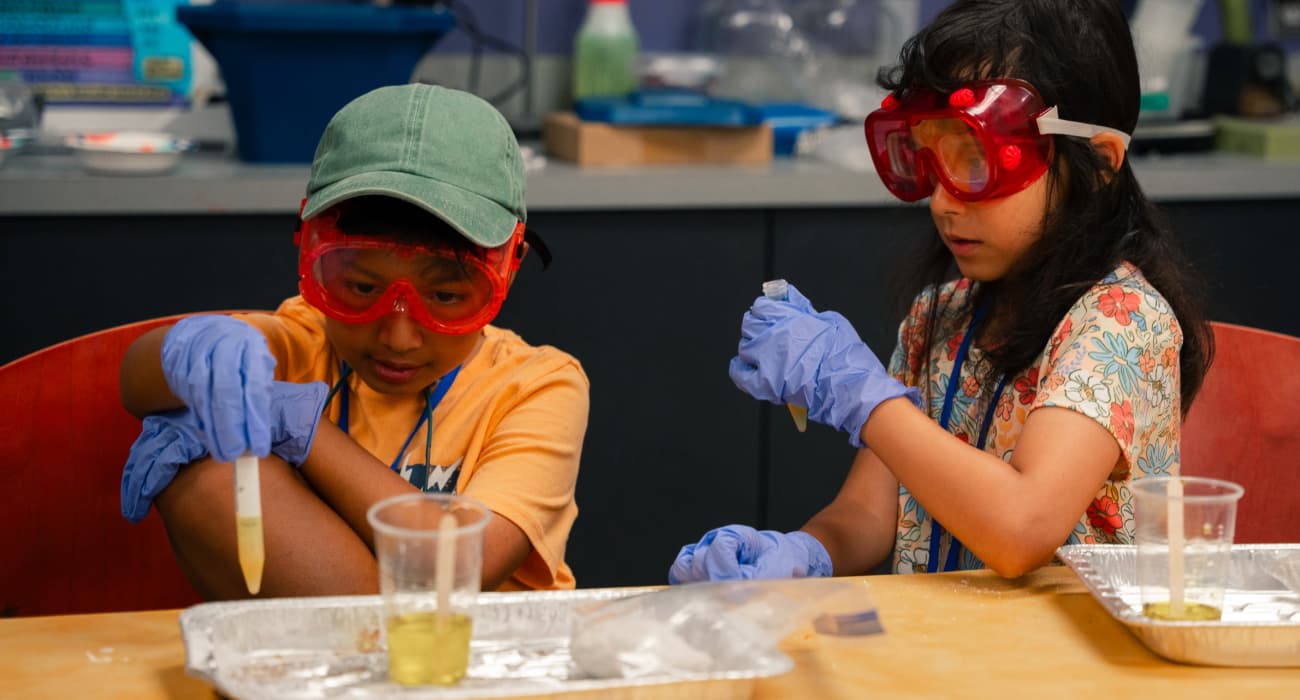 children doing chemistry experiments